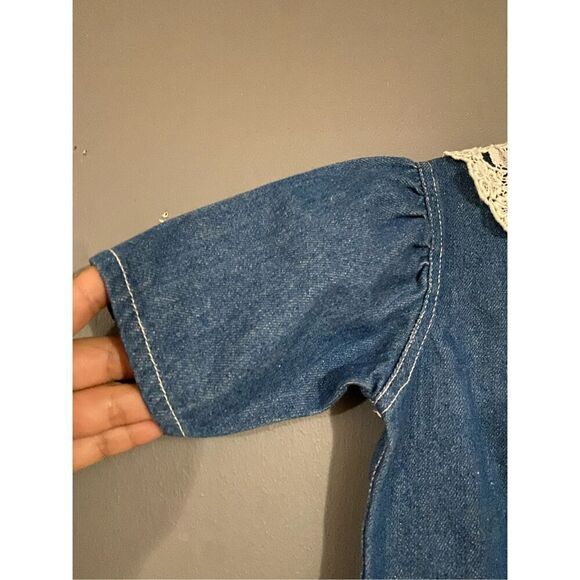 Small Steps Vintage Chambray Romper Jumpsuit Button Up Size 6/9 Months - Picture 5 of 7